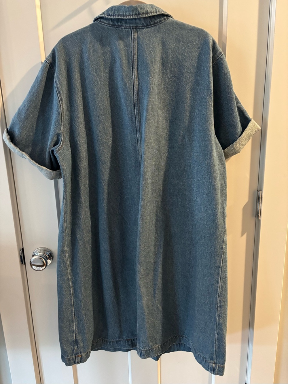 Future Collective Denim Polo Shirt Dress - Blue - Picture 2 of 2